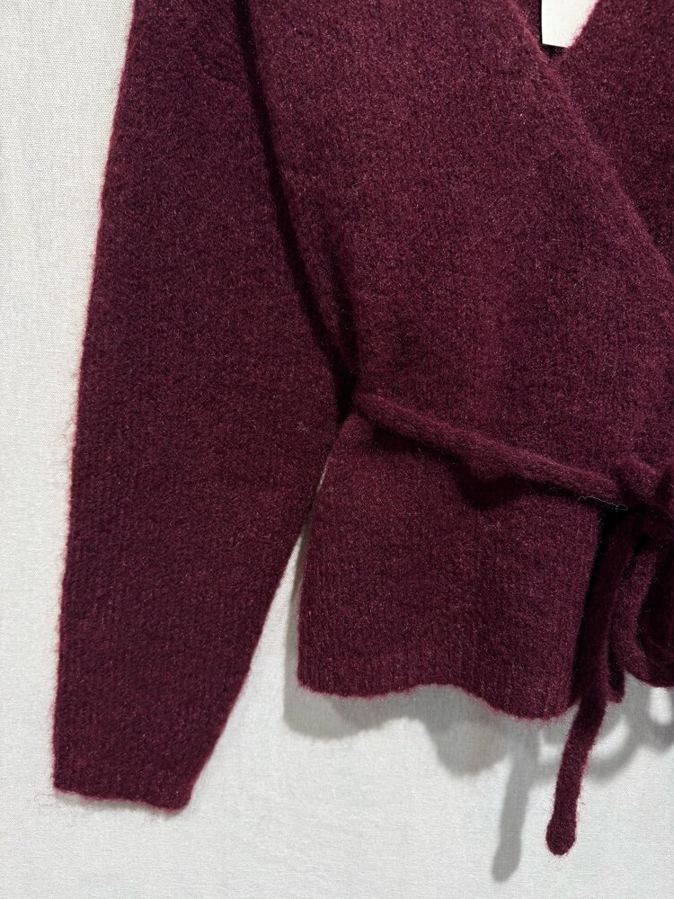 Freja Wrap Cardigan / Bordeaux Red