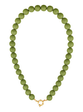 Small Beaded Statement Necklace / Green