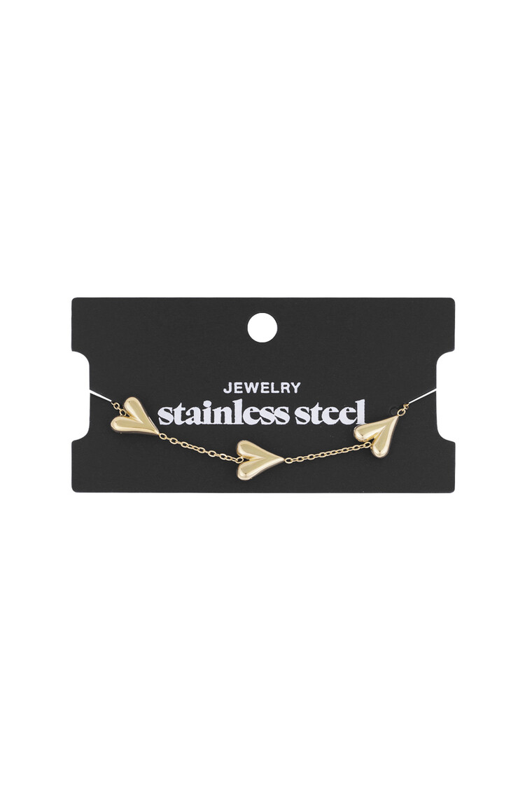 Gold Simple Triple Heart Bracelet