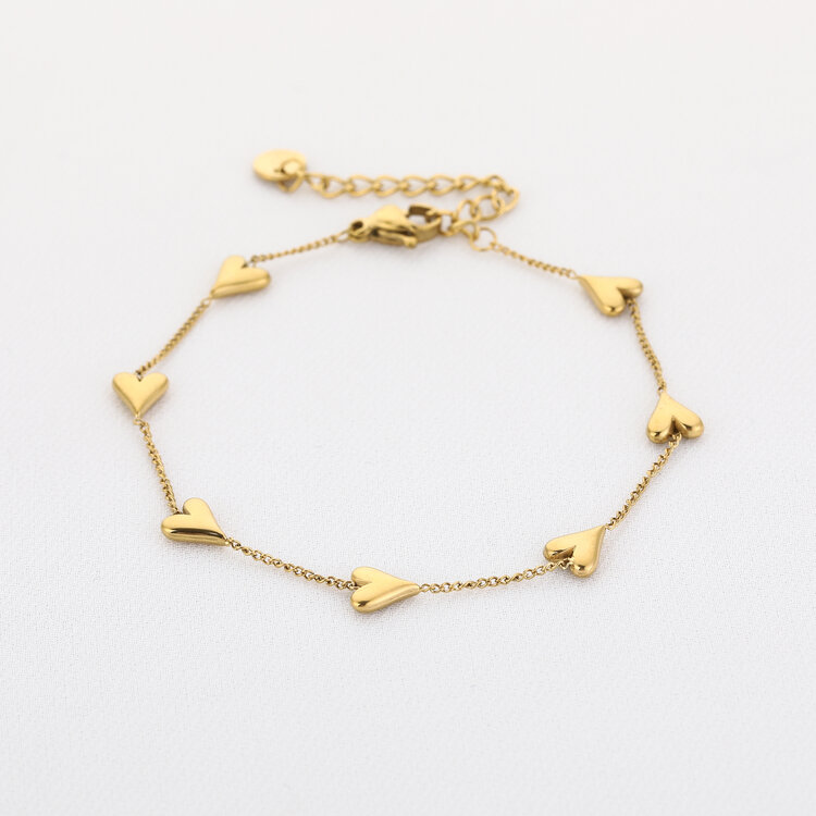 Gold Tiny Forever Hearts Bracelet