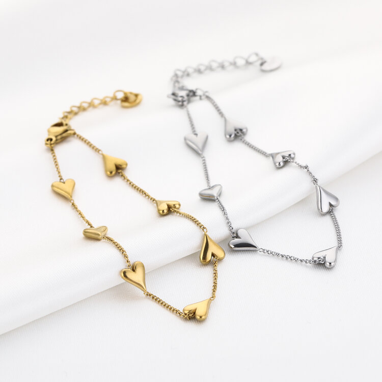 Gold Tiny Forever Hearts Bracelet