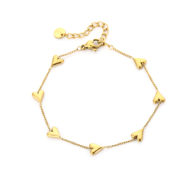 Gold Tiny Forever Hearts Bracelet