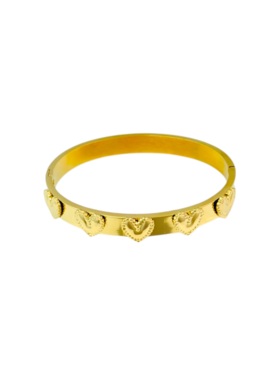 Gold Heart Party Bangle Bracelet