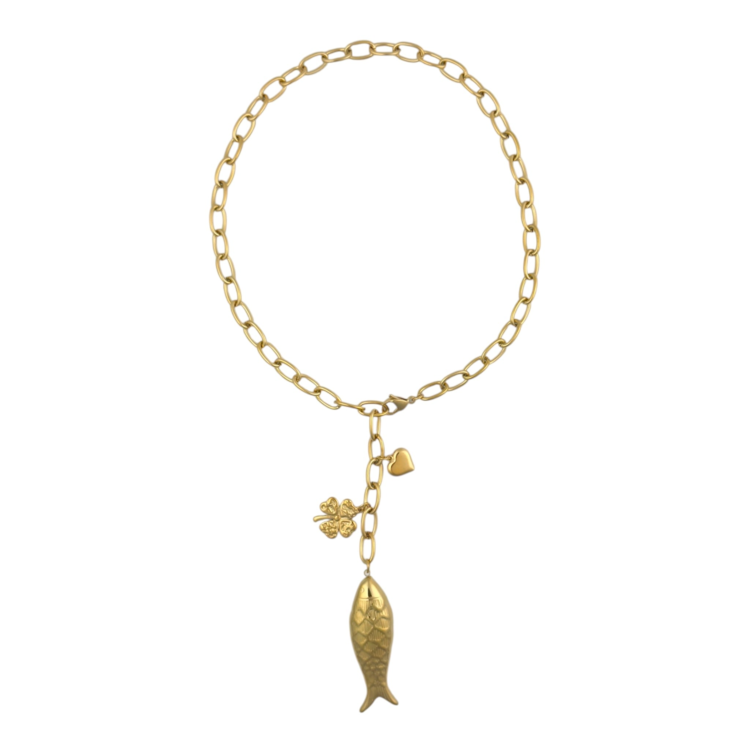 Gold Lucky Fish Necklace