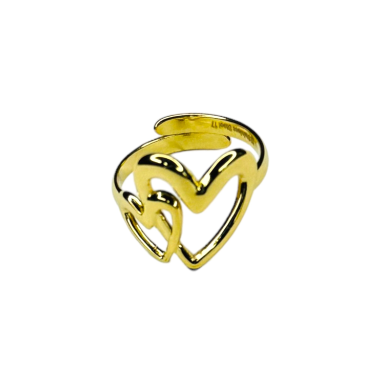Gold Double Love Ring