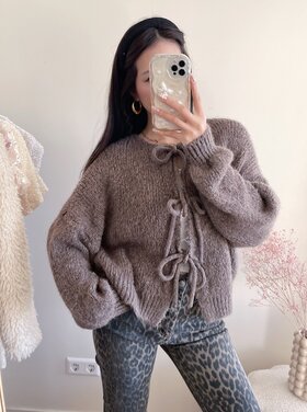 Nimi Bow Knit Sweater / Light Brown