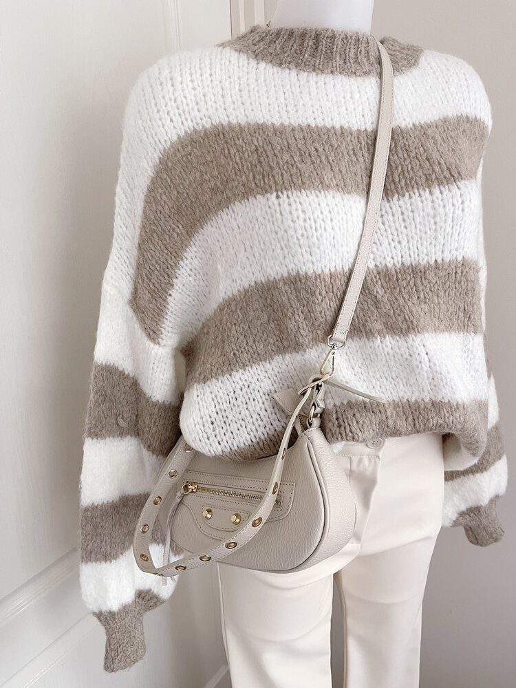Juna Oversized Striped Sweater / Brown