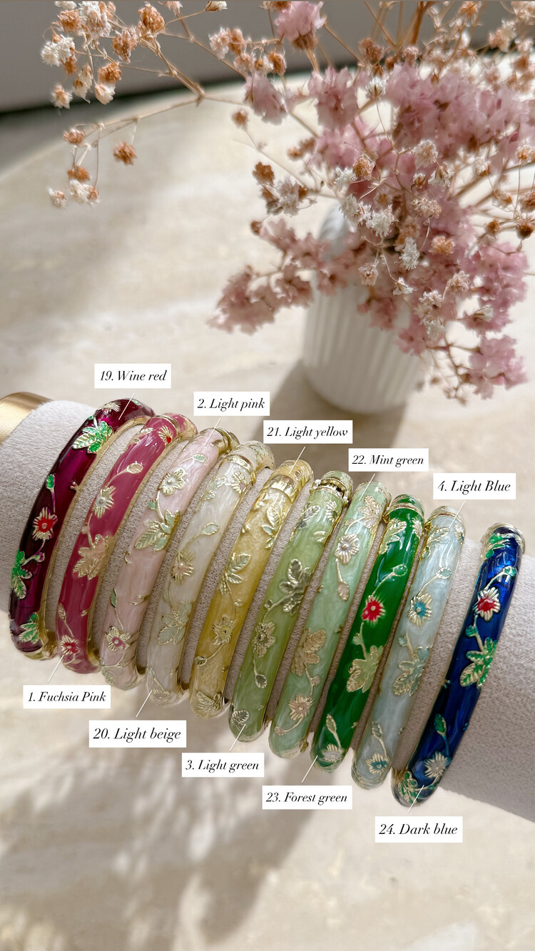 Gold Vintage Floral Bangle Bracelet (COPPER / SMALL)