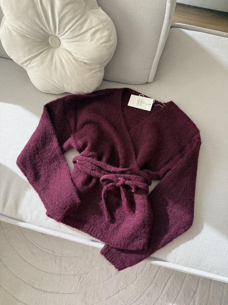 Freja Wrap Cardigan / Bordeaux Red