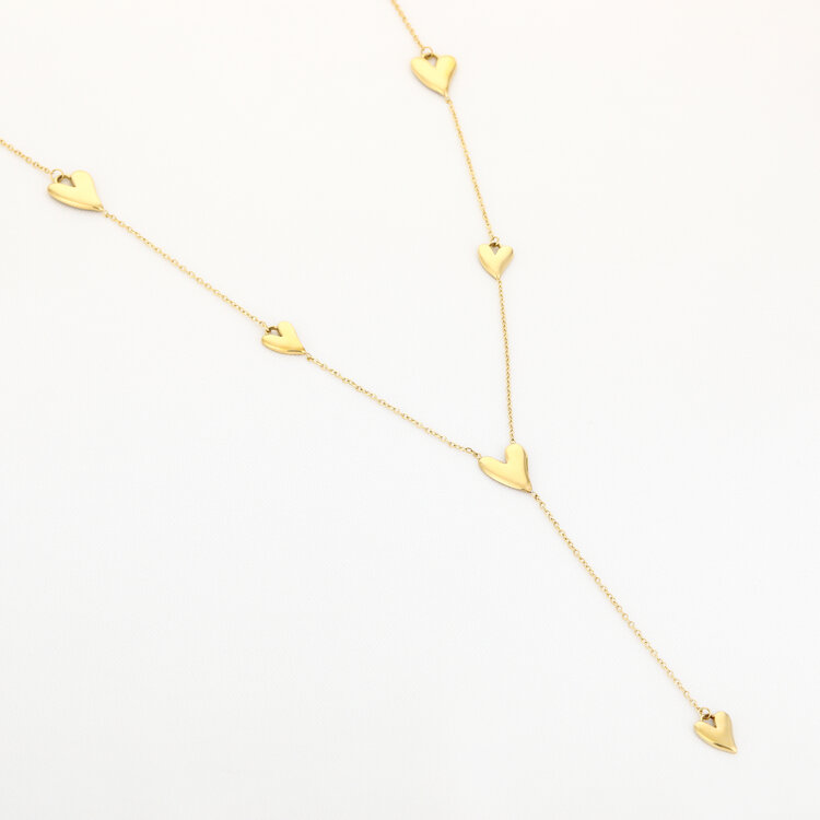 Gold Loving Heart Party Long Necklace