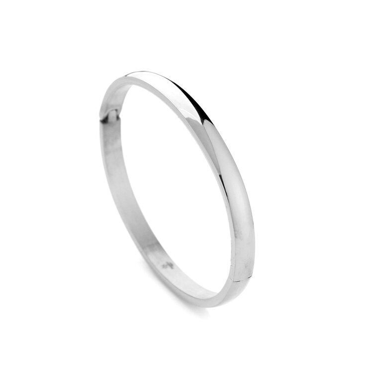 Silver Basic Bangle Bracelet