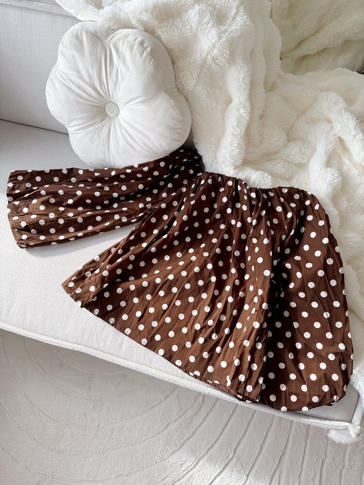 Minthe Polkadot Blouse / Brown