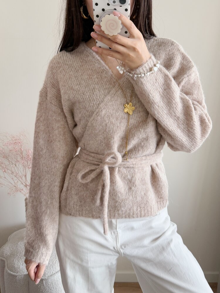 Freja Wrap Cardigan / Taupe