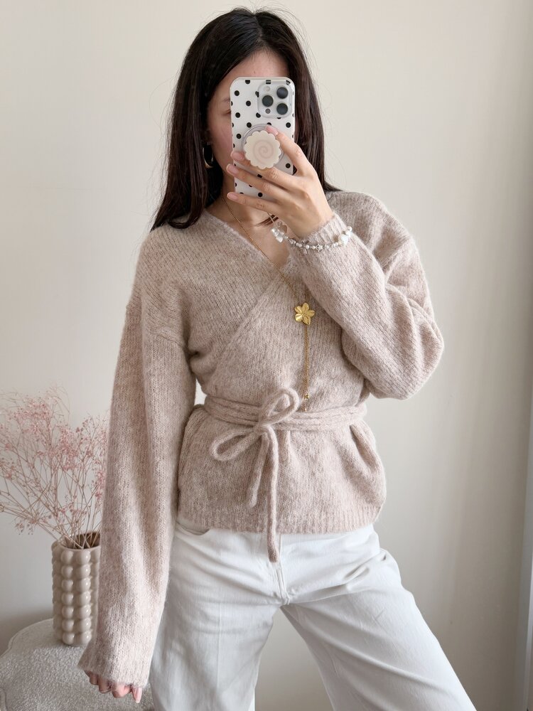Freja Wrap Cardigan / Taupe