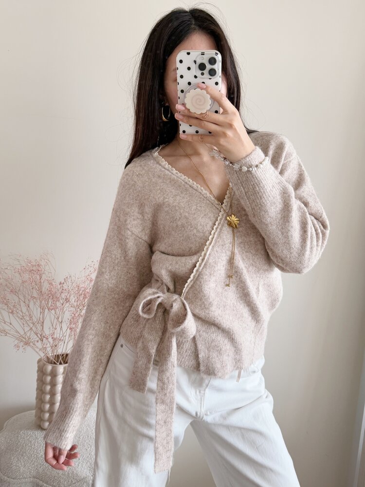 Elea Wrap Cardigan / Taupe