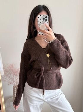 Freja Wrap Cardigan / Brown