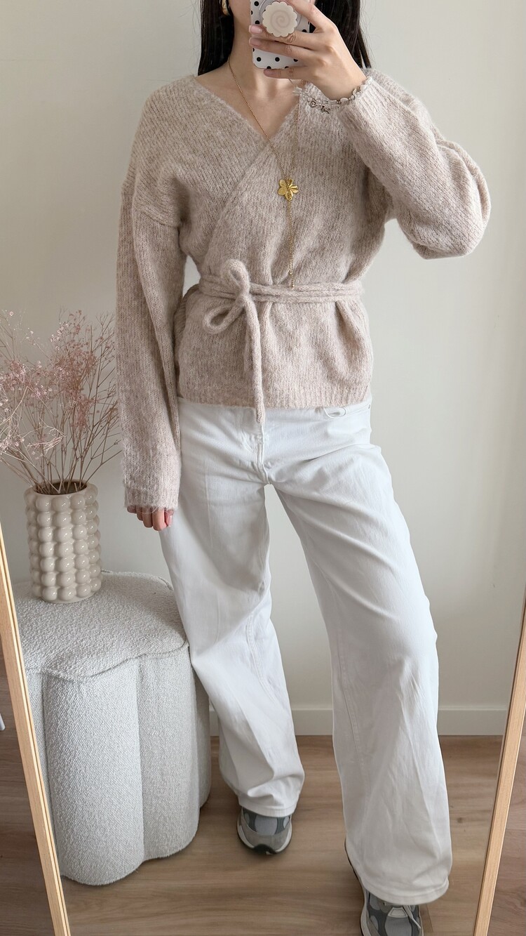 Eliza Mid Waist Wide Leg Jeans / White