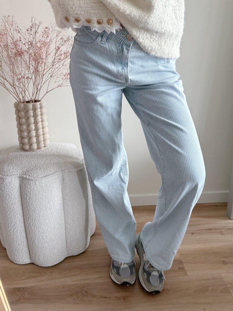 Sona Striped Jeans / Light Blue