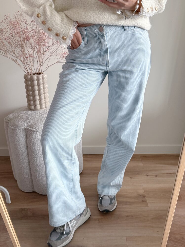Sona Striped Jeans / Light Blue