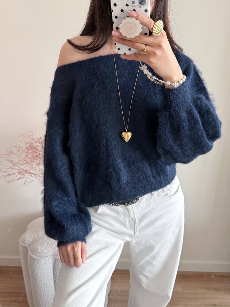 Sunmi Fluffy Knit Sweater / Brown
