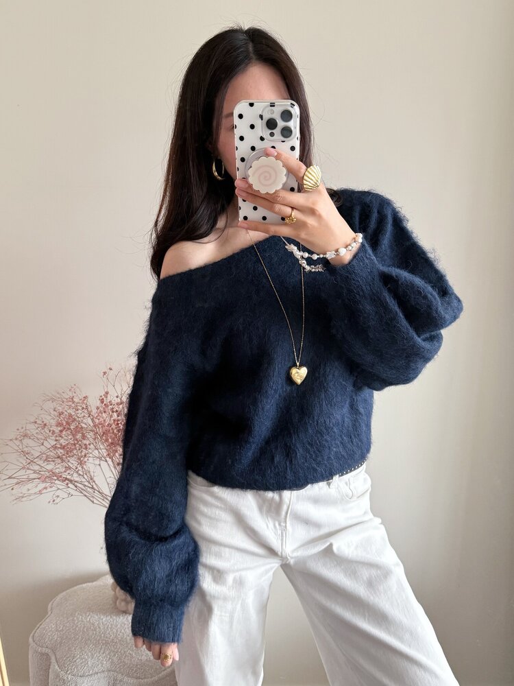 Sunmi Fluffy Knit Sweater / Brown