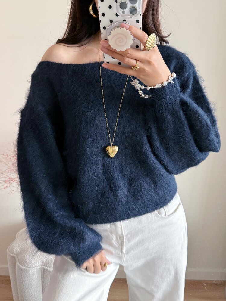Sunmi Fluffy Knit Sweater / Brown