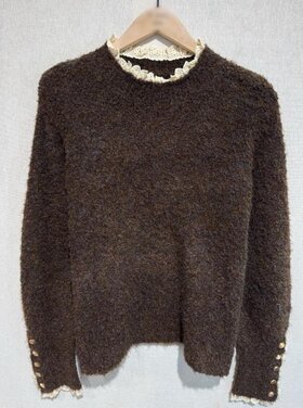 Mayci Embroidery Knit Sweater / Brown