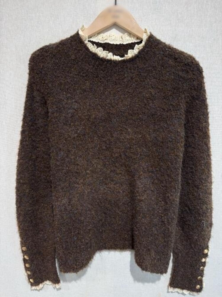 Mayci Embroidery Knit Sweater / Brown