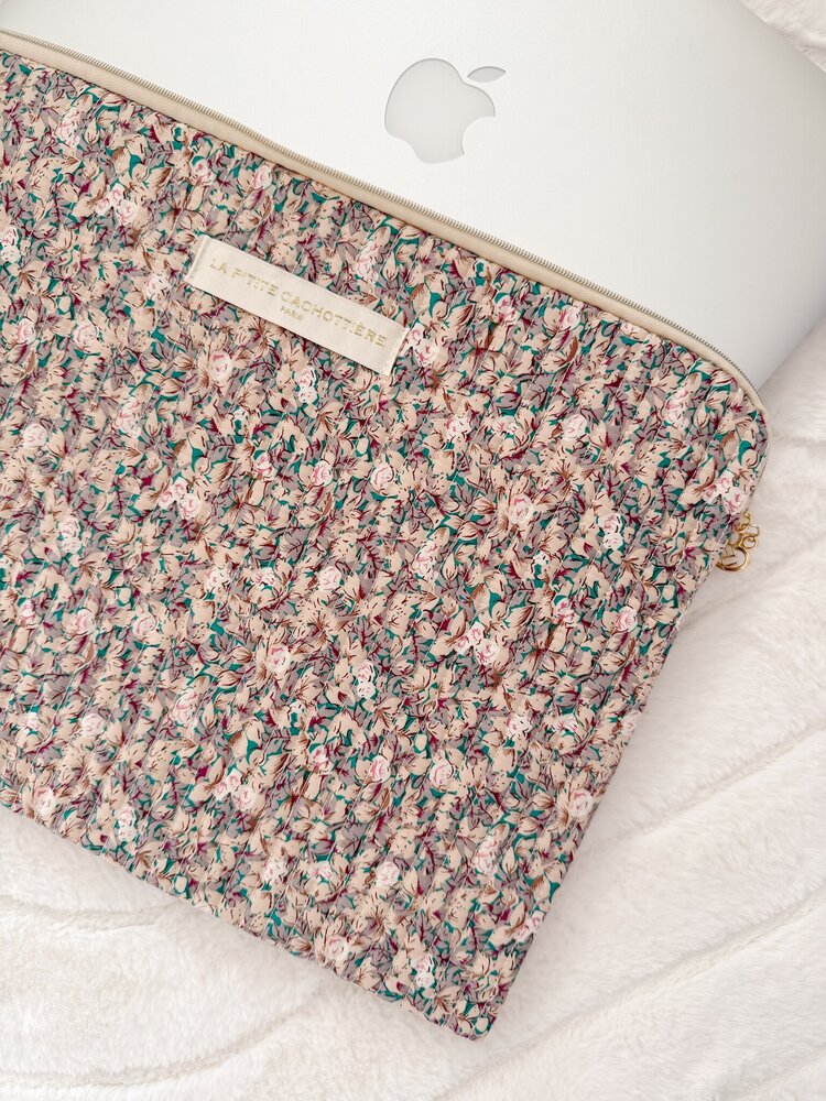 Belin Flower Laptop Pouch / Blue