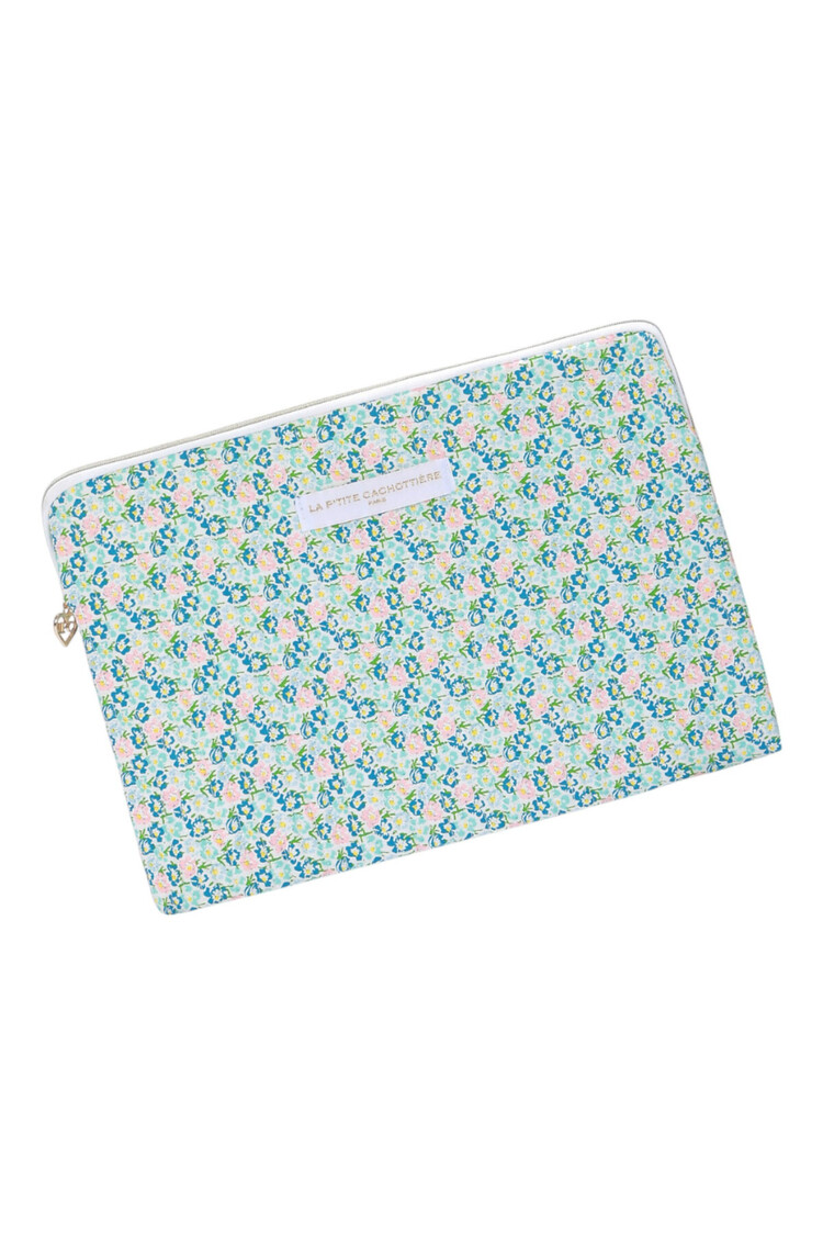Belin Flower Laptop Pouch / Blue