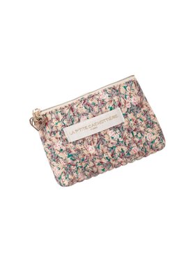 Ava Small Flower Wallet Pouch / Ecru