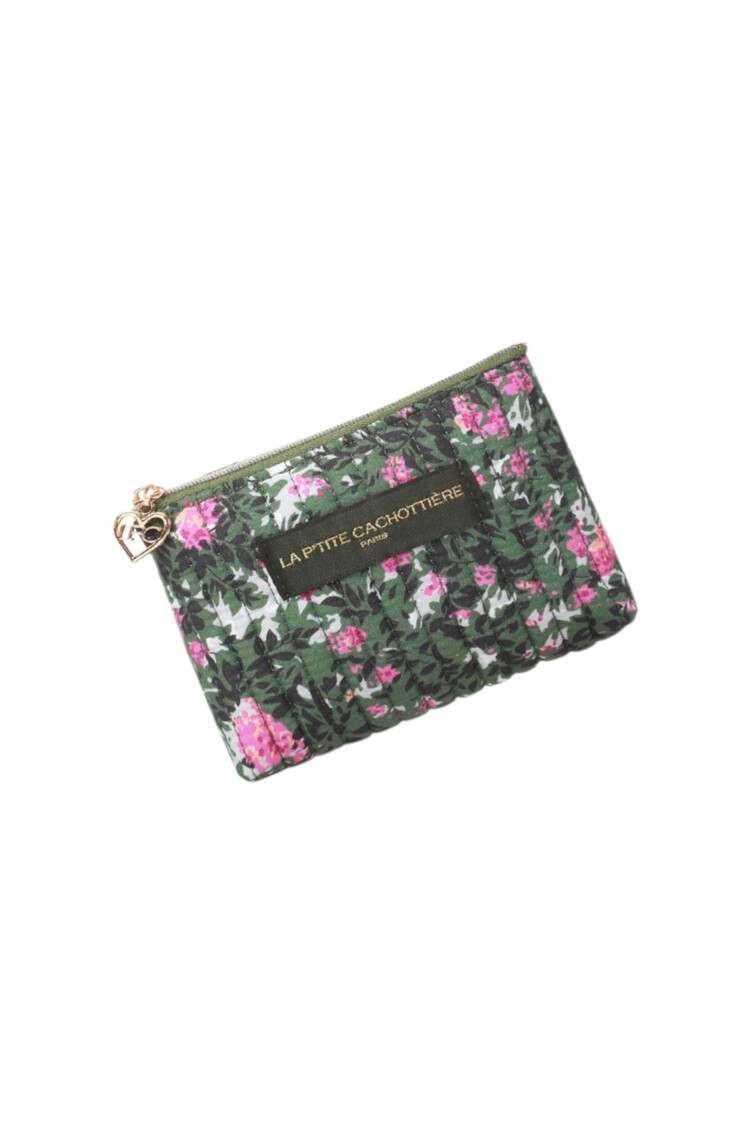 Ava Small Flower Wallet Pouch / Army Green