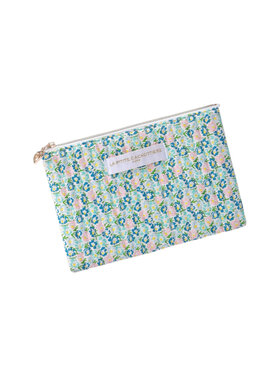 Lizzie Flower Pouch / Blue & Green