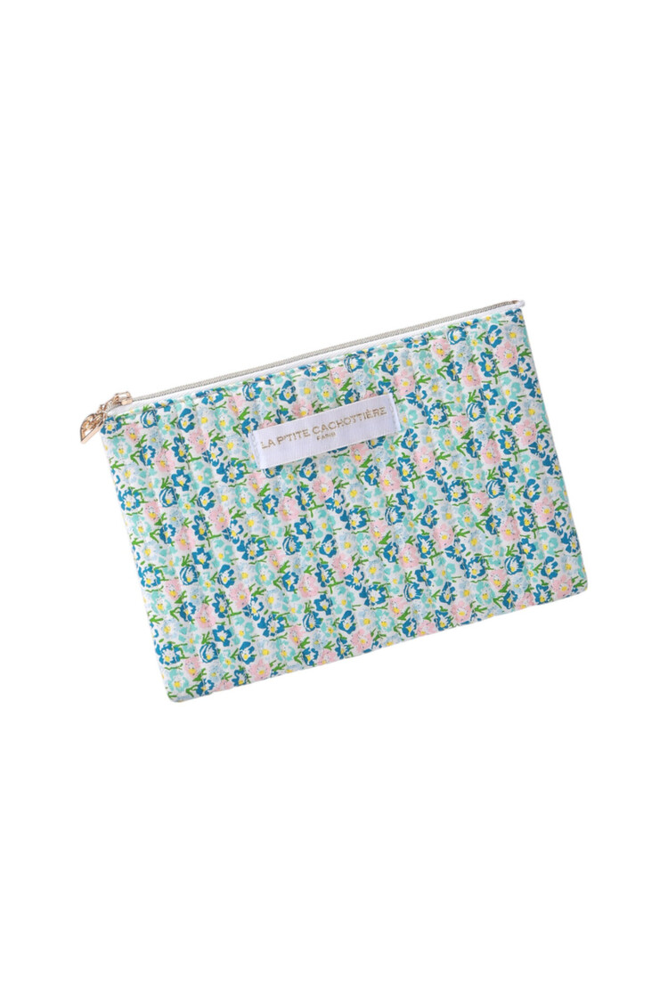 Lizzie Flower Pouch / Blue & Green