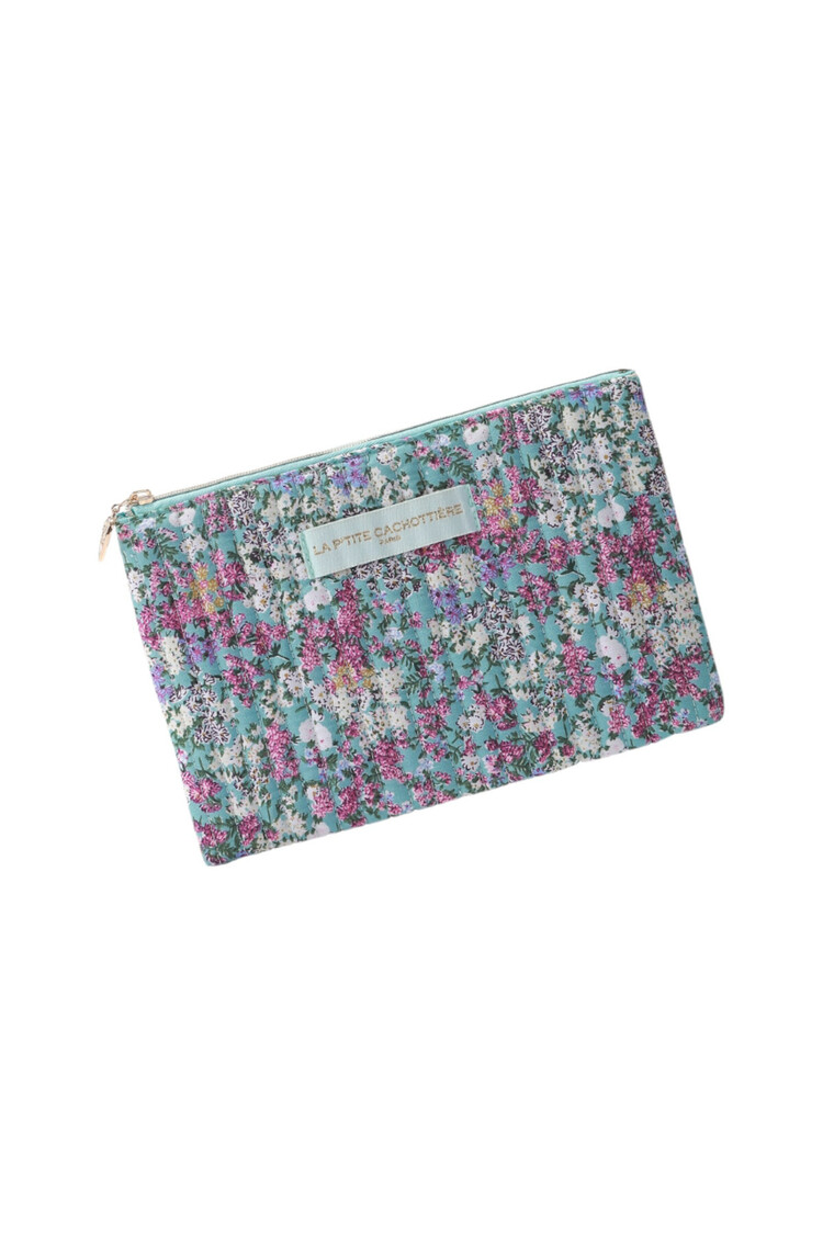 Lizzie Flower Pouch / Blue & Purple