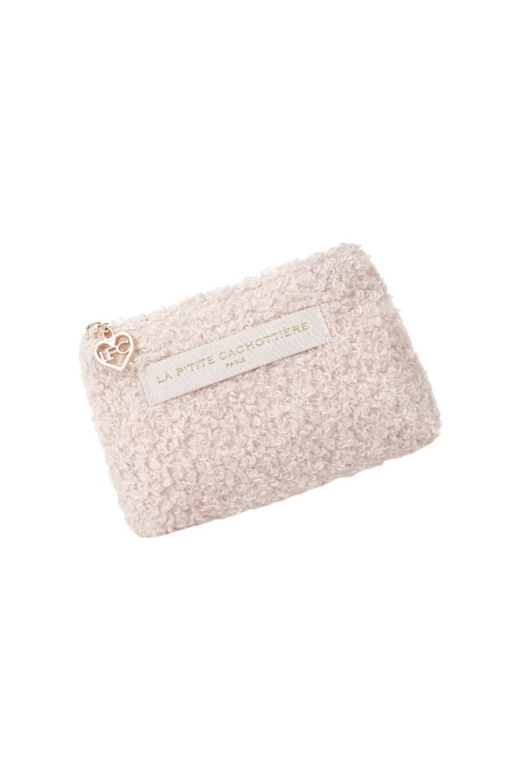 Ava Small Teddy Wallet Pouch / Ecru