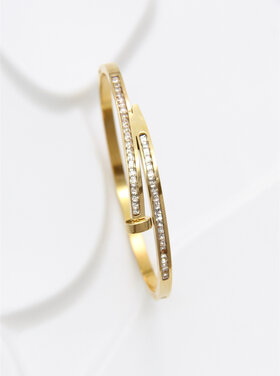 Gold Strass Nail Bangle Bracelet