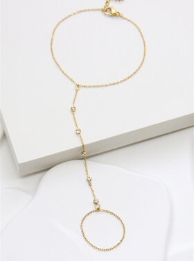 Gold Strass Hand Chain Bracelet