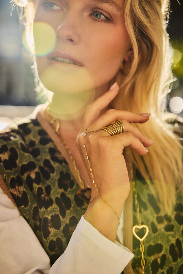 Gold Strass Hand Chain Bracelet