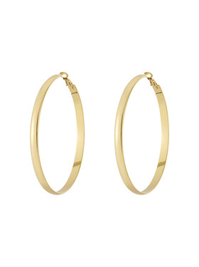 Gold Thick Basic Hoop Earrings / Large