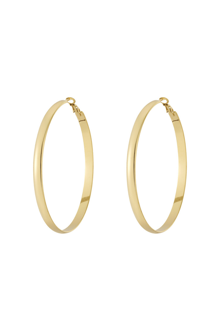 Gold Thick Basic Hoop Earrings / Large