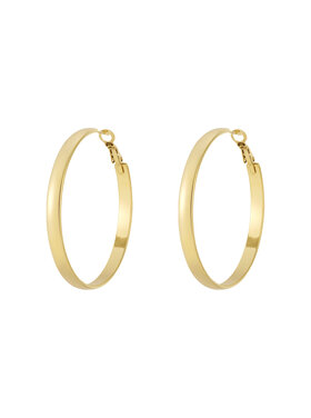 Gold Thick Basic Hoop Earrings / Medium