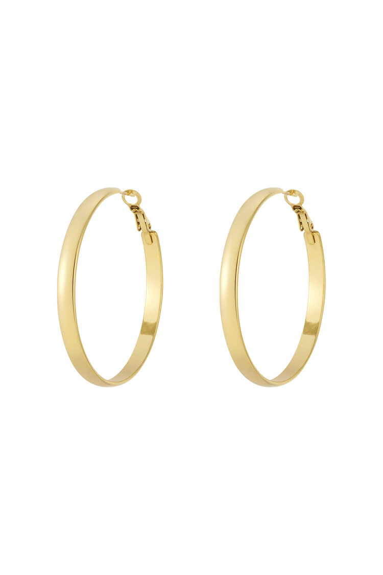 Gold Thick Basic Hoop Earrings / Medium