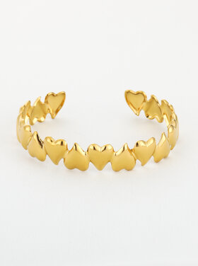 Gold Hearts Upside Down Bracelet