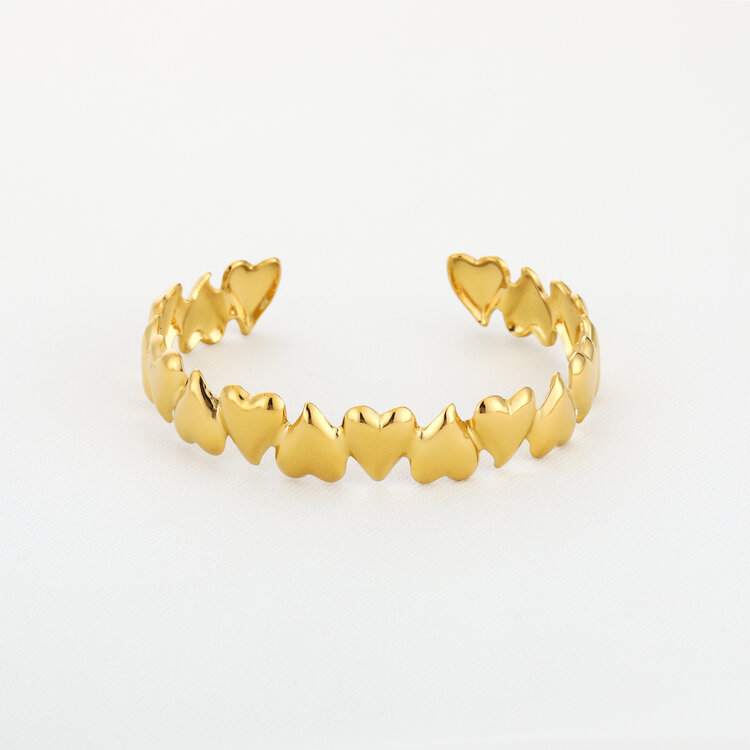 Gold Hearts Upside Down Bracelet