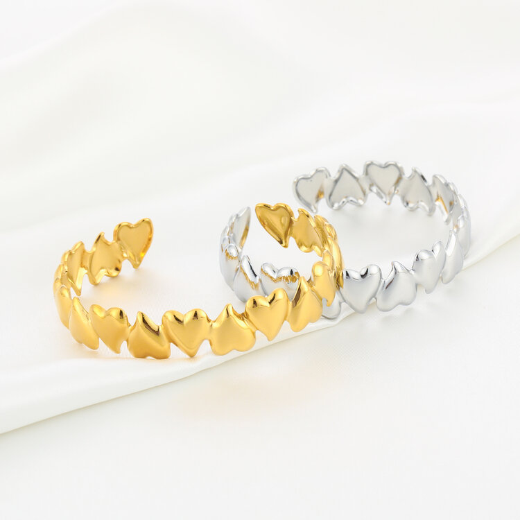 Gold Hearts Upside Down Bracelet