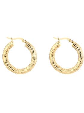 Gold Stripe Hoop Earrings