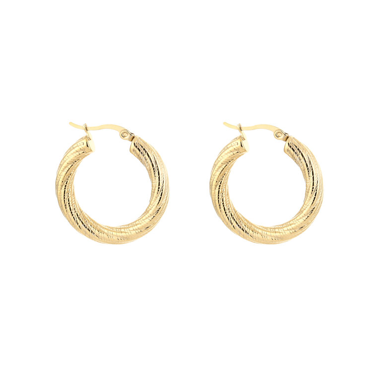 Gold Stripe Hoop Earrings