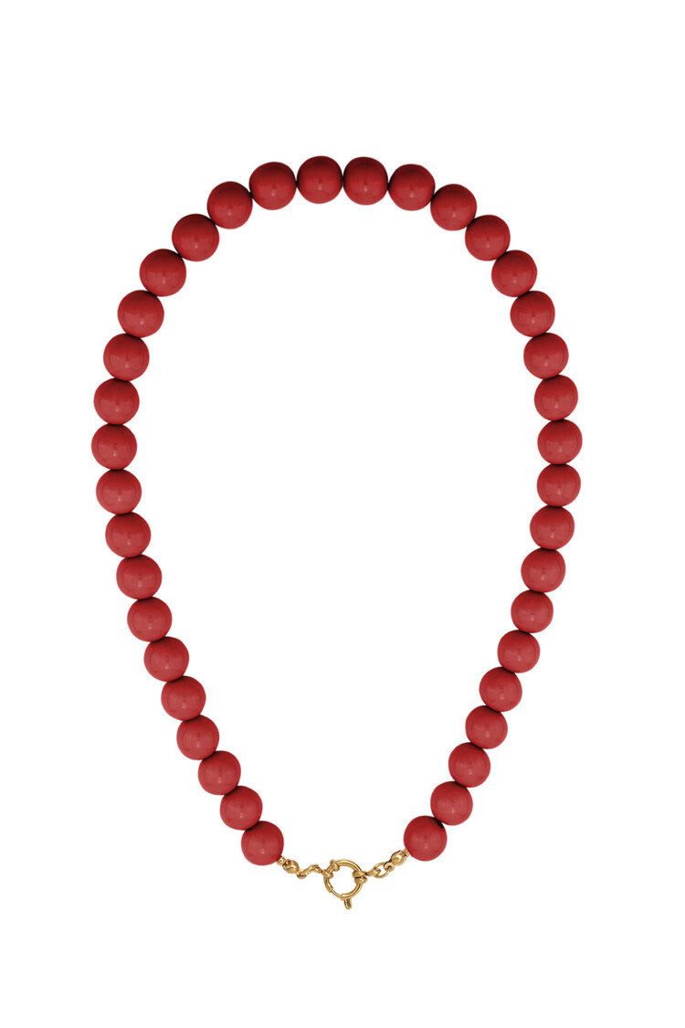 Small Beaded Statement Necklace / Berry