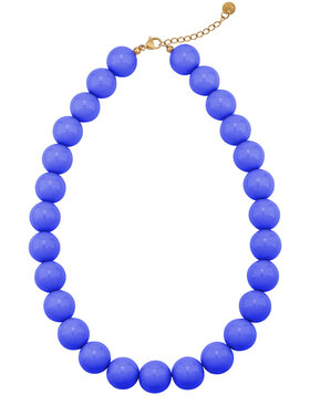 Bold Beaded Statement Necklace / Cobalt Blue
